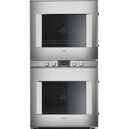 Finish: Gaggenau 400 Series 30 Inch Wide 9 Cu. Ft. Double Electric Oven Stainless Steel / Left Hinge