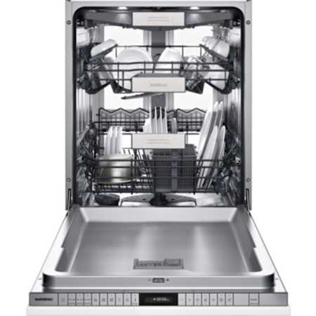 Finish: Gaggenau 400 Series 24 Inch Wide 13 Place Setting Energy Star Rated Built-In Top Control Dishwasher Panel Ready