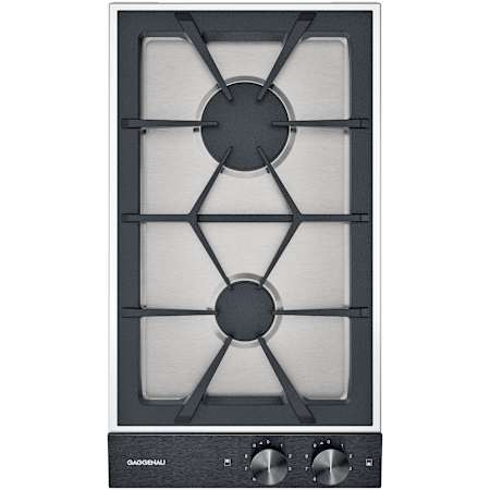 Finish: Gaggenau 200 Series 12 Inch Wide 2 Burner Natural Gas Cooktop with Electric Ignition and Thermoelectric Safety Pilot N/A