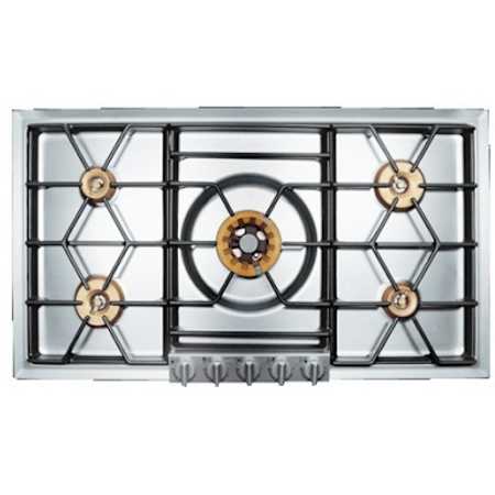Finish: Gaggenau 200 Series 36 Inch Wide 5 Burner Gas Cooktop Silver