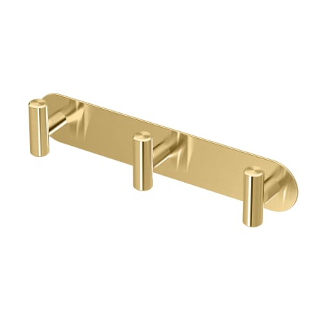 Gatco Latitude 2 Triple Robe Hook Rack Brushed Brass