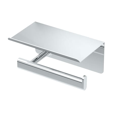 Gatco Elevate Wall Mounted Euro Toilet Paper Holder with Shelf Chrome