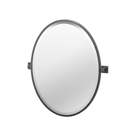 Gatco Elevate 23-3/4" W x 27-1/2" H Traditional Oval Metal Framed Bathroom Wall Mirror Matte Black