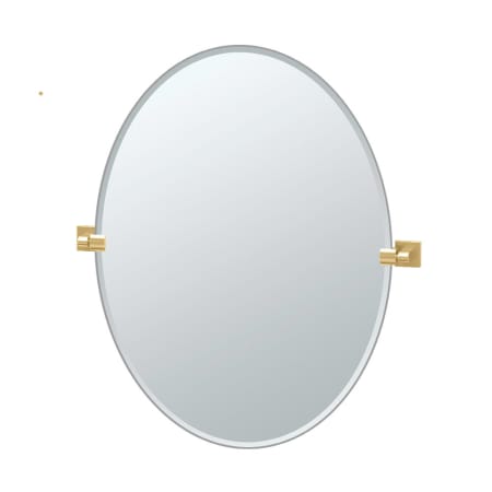 Gatco Elevate 28-1/2" W x 32" H Modern Oval Frameless Bathroom Wall Mirror Brushed Brass