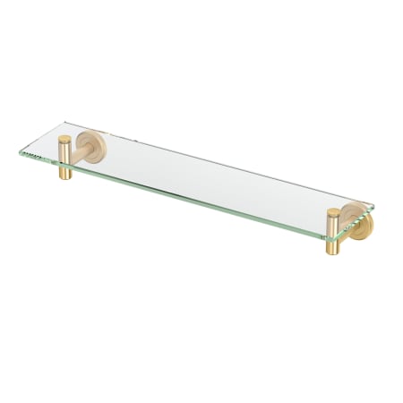 Gatco Latitude II 21" Glass and Metal Bathroom Shelf Brushed Brass
