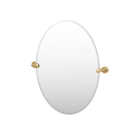 Gatco Latitude II 19-1/2" W x 26-1/2" H Oval Metal Frameless Bathroom Wall Mirror Brushed Brass