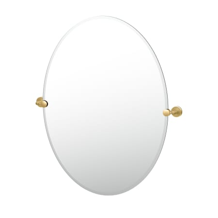 Gatco Latitude II 24" W x 32" H Oval Frameless Bathroom Wall Mirror Brushed Brass
