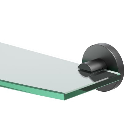 Gatco Reveal 20-1/8" Glass Bathroom Shelf Matte Black