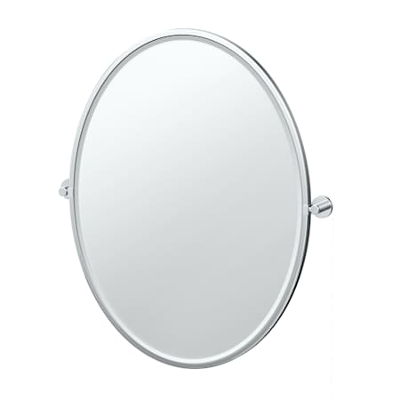 Gatco Reveal 33" x 25" Oval Beveled Metal Framed Accent Mirror Chrome