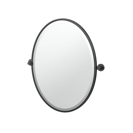 Gatco Reveal 20-1/2" W x 27-1/2" H Oval Metal Framed Bathroom Mirror Matte Black