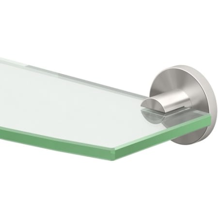 Gatco Channel 21" Glass and Metal Bathroom Shelf Satin Nickel