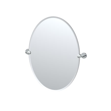 Gatco Sky 26-1/2" x 22-7/8" Contemporary Oval Frameless Bathroom Wall Mirror Chrome