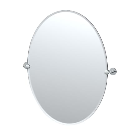 Gatco Sky 32" x 27-7/8" Contemporary Oval Frameless Bathroom Wall Mirror Chrome