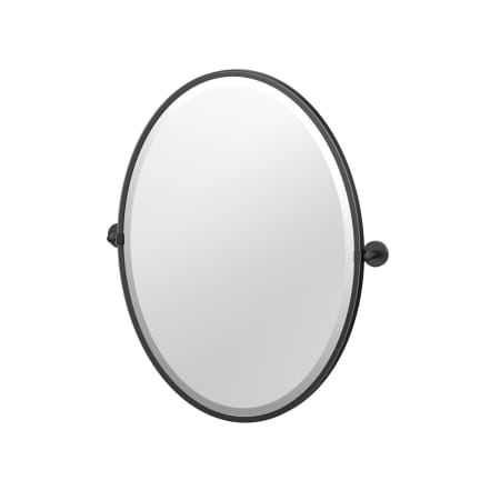 Gatco Sky 27-1/2" x 23-1/8" Contemporary Oval Framed Bathroom Wall Mirror Matte Black