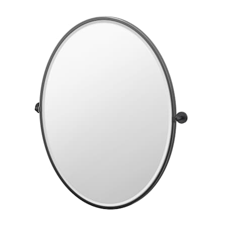Gatco Sky 33" x 28-1/8" Contemporary Oval Framed Bathroom Wall Mirror Matte Black