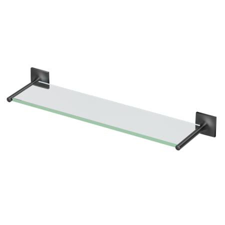Gatco Waterline 22" Glass Bathroom Shelf Matte Black