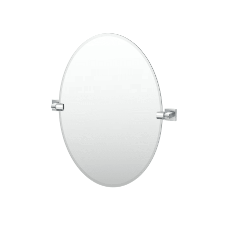 Gatco Mode 26-1/2" x 22-1/8" Contemporary Oval Frameless Bathroom Wall Mirror Chrome