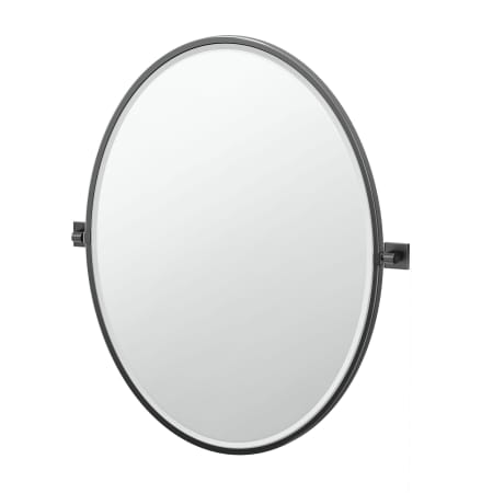 Gatco Mode 33" x 28-1/4" Contemporary Oval Framed Bathroom Wall Mirror Matte Black