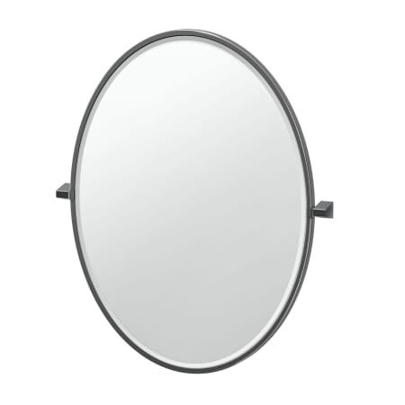 Gatco A-Line 33" x 27-3/4" Contemporary Oval Framed Bathroom Wall Mirror Matte Black