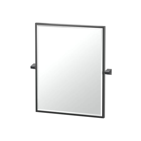 Gatco A-Line 25" x 23-1/4" Contemporary Rectangular Framed Bathroom Wall Mirror Matte Black