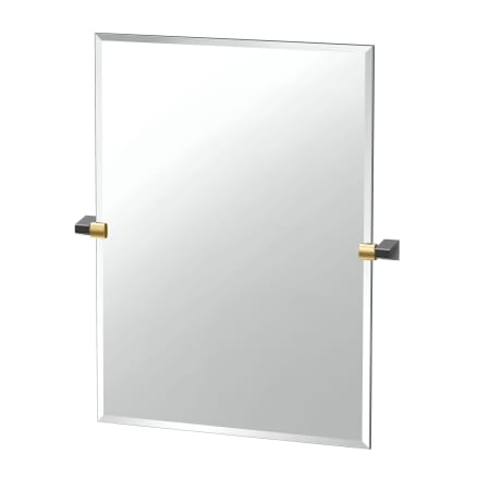 Gatco A-Line 31-1/2" x 26-5/8" Contemporary Rectangular Frameless Bathroom Wall Mirror Brushed Brass / Matte Black
