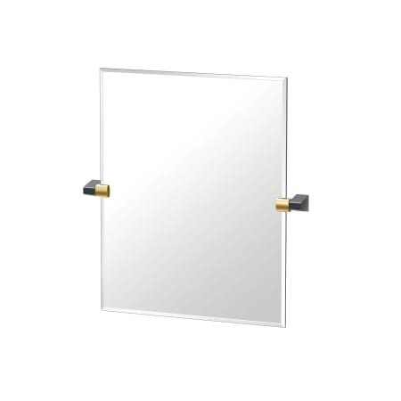 Gatco A-Line 24" x 22-5/8" Contemporary Rectangular Frameless Bathroom Wall Mirror Brushed Brass / Matte Black