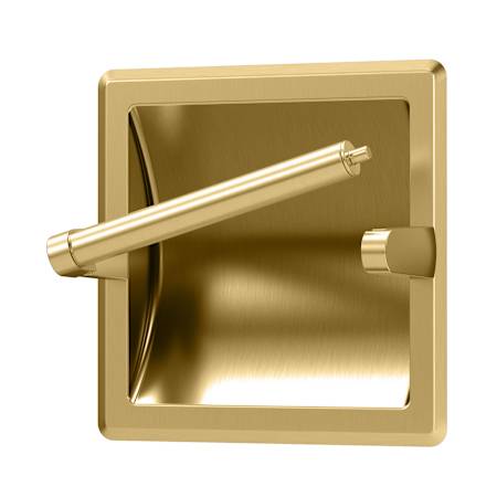 Gatco Recessed Pivoting Toilet Paper Holder Brushed Brass