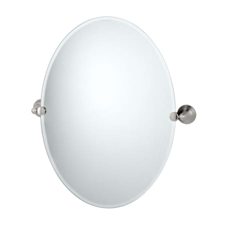 Gatco 19-1/2" W x 26-1/2" H Oval Frameless Bathroom Wall Mirror Satin Nickel