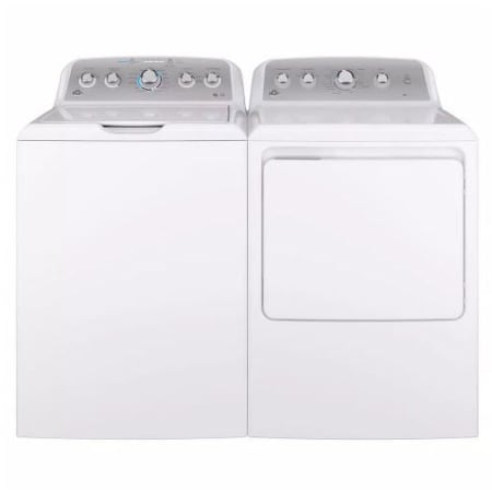 GE 27 Inch Wide 4.6 Cu. Ft. Top Loading Washer and 27 Inch Wide 7.2 Cu. Ft. Gas Dryer White