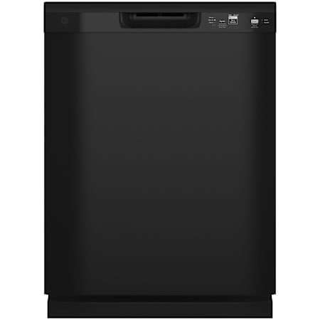 GE 24 Inch Wide 13 Place Setting Built-In Front Control Dishwasher Black