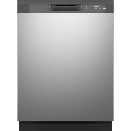 GE 24 Inch Wide 12 Place Setting Energy Star Certified Built-In Front Control Dishwasher with Hard Food Disposer Stainless Steel