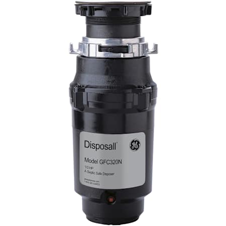 GE 5/16 HP Continuous Garbage Disposal - without Power Cord Black
