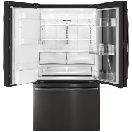GE-GFD28G-Empty Open Refrigerator