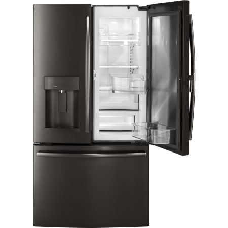 GE-GFD28G-Empty Open Refrigerator with Door in Door Closed