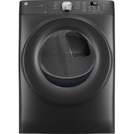 GE 28 Inch Wide 7.8 Cu. Ft. Energy Star Certified Electric Dryer with Sanitize Cycle and Damp Alert Carbon Graphite