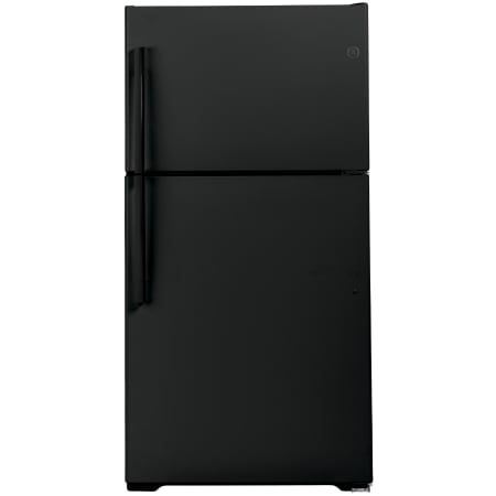 GE 33 Inch Wide 21.9 Cu. Ft. Energy Star Rated Top Mount Refrigerator with Ice Maker and ADA Compliant Design Black