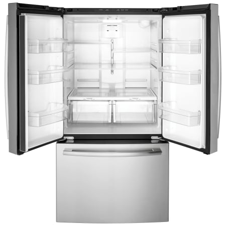 GE-GNE27E-Empty Open Refrigerator
