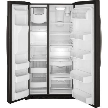 GE-GSE25H-Empty Open Refrigerator