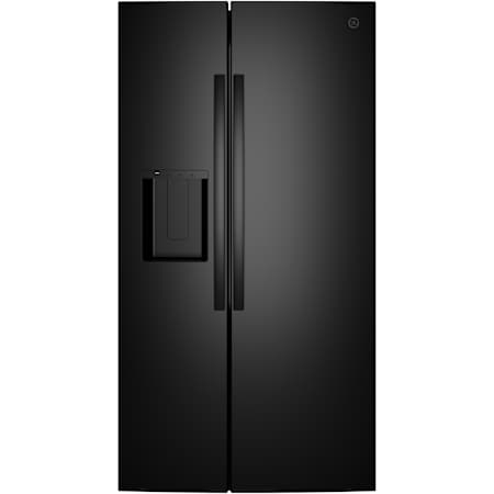 GE 36 Inch Wide 27.9 Cu. Ft. Side By Side Refrigerator with External Ice and Water Dispenser Black