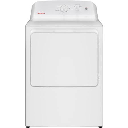 GE Hotpoint 27 Inch Wide 6.2 Cu. Ft. Gas Dryer with Aluminized Drum and Knob Controls White