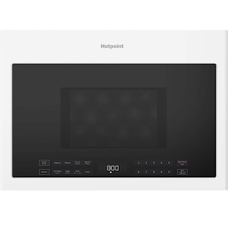 GE Hotpoint 24 Inch Wide 1.4 Cu. Ft. 1000 Watt Over the Range Microwave with Two-Speed, 300-CFM Venting System White