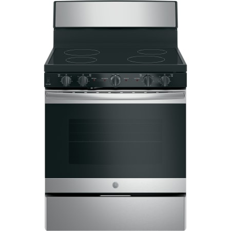 GE 30 Inch Wide 5 Cu. Ft. Free Standing Electric Range with Self Clean Mode and Knob Controls Stainless Steel
