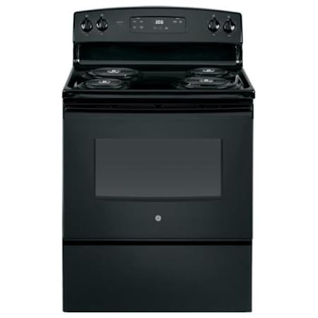 GE 30 Inch Wide 5 Cu. Ft. Free Standing Electric Range Black