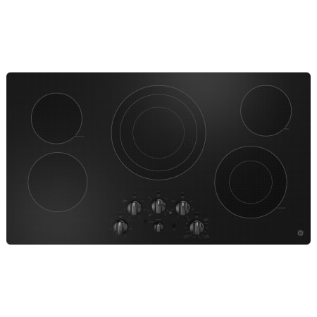 GE 36 Inch Wide 5 Burner Electric Cooktop with Power Boil Black