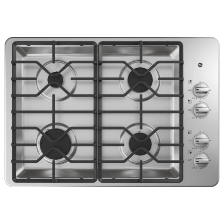 GE 30 Inch Wide Built-In Gas Cooktop with 4 Burners and 15,000 BTU Power Boil Burner Stainless Steel