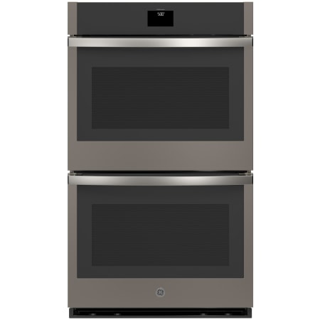 GE 30 Inch Wide 10 Cu. Ft. Fingerprint Resistant Electric Double Oven with Convection and Meat Thermometer Fingerprint Resistant Slate