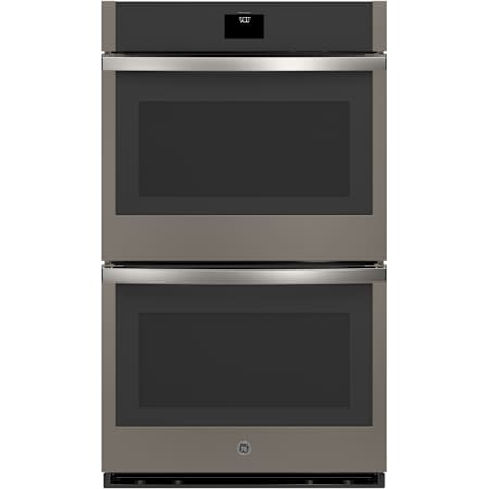 GE 30 Inch Wide 10 Cu. Ft. Fingerprint Resistant Electric Double Oven with Convection and Meat Thermometer Fingerprint Resistant Slate