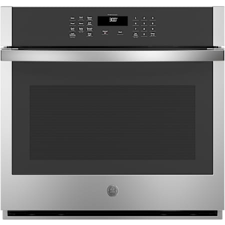 GE 30 Inch Wide 5 Cu. Ft. Single Electric Oven with Scan-To-Cook and Built-In WiFi Stainless Steel