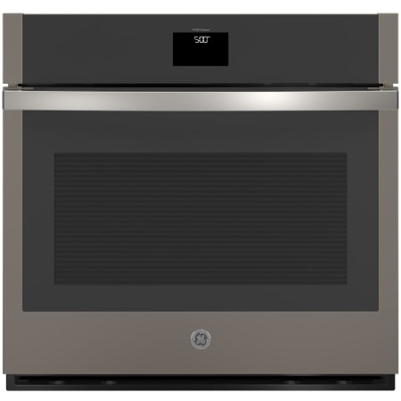 GE 30 Inch Wide 5 Cu. Ft. Fingerprint Resistant Electric Single Oven with Meat Thermometer and Convection Fingerprint Resistant Slate