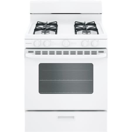 GE Hotpoint 30 Inch Wide 4.8 Cu. Ft. Free Standing Gas Range with Broiler Drawer and Cordless Battery Ignition White